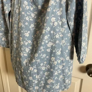 Forever 21 Women Square Neckline Floral Print Mini Dress, Blue/White Combo M thumbnail 5