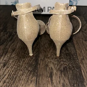 Dream Paris Elegant Gold Strappy Women's Heels thumbnail 2