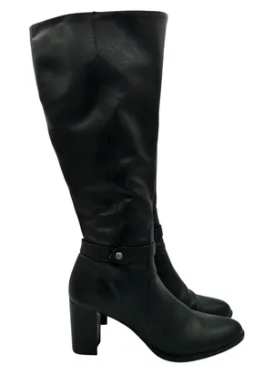 Born Ellendale Womens‎ Black Leather Knee High Block Heel Riding Boots Size 9.5M thumbnail 1