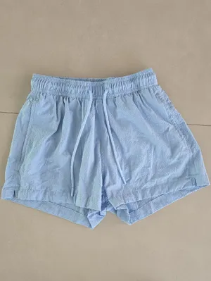 New H&M Light Blue Women's Drawstring Athletic Shorts Size S thumbnail 2