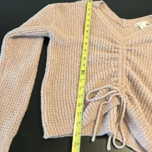 SINCERELY JULES CINCH FRONT V NECK‎ KNIT SWEATER thumbnail 4