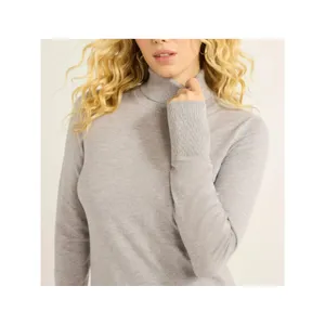 Free Assembly Womens Sweater Size L Heather Grey Ribbed Turtleneck Knit Classic thumbnail 8