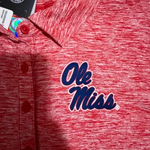 Under Armour Ole Miss Rebels HeatGear Sleeveless Polo Red Heathered Womens XL thumbnail 2