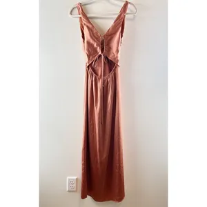 Hello Molly Piece Of Your Love Satin Maxi Dress Rust Coral Peach Pink 2 thumbnail 7