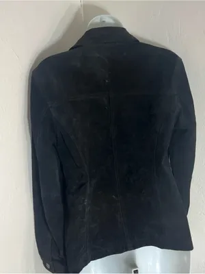 Chico's Black Suede Zip Front Jacket thumbnail 8