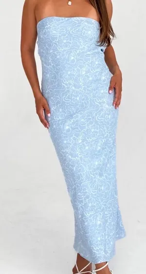 Grey bandit strapless maxi dress thumbnail 1