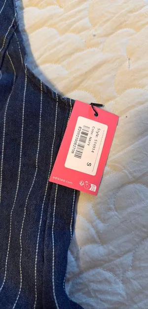 Edikted Pin Stripe Denim Mini Dress thumbnail 5