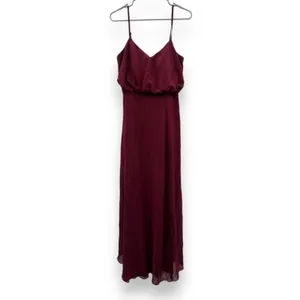 Birdy Grey Gwennie Chiffon Bridesmaid‎ Maxi Dress in Cabernet Red Sz M NEW thumbnail 3