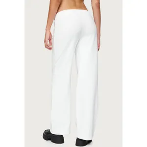 EDIKTED 06 Wide Leg Cotton Blend Drawstring Sweatpants size small white thumbnail 2