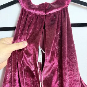 NEW Ramy Brook Deep Red Sparkle Velvet Velour Halter Neck Ellin Mini Dress Sz M thumbnail 10