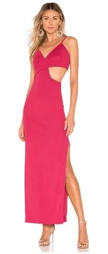 REVOLVE‎ NBD Titan Gown in Pink Fuchsia Side Cut Out Maxi NWT Women's XL thumbnail 1