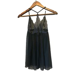 Black Lace‎ Babydoll Lingerie Sheer Swiss Dot Slip Mini Dress Nightie thumbnail 4