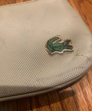 Vintage Lacoste Canvas Piqué Wristlet Clutch Pouch – Summer Sand Beige / Khaki thumbnail 3
