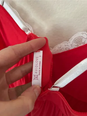 Dolls Kill Avid love ❤️ red white lace trim babydoll nighty mini slip dress S thumbnail 8