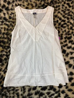 Patagonia White V-Neck Sleeveless Tank tunic thumbnail 1