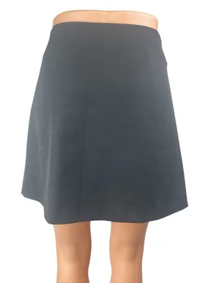 DJERF Avenue Women's Black High Waisted Mini Skater Flare A-Line Skirt Size M thumbnail 1