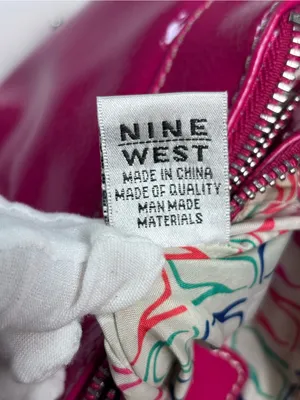 Nine West Hot Pink Patent Leather Crossbody Bag Purse Y2K Vibe shoe-print lining thumbnail 7