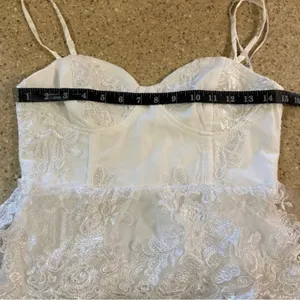 NWOT Lulus Eternal Passion White Lace Bustier Peplum Mermaid Maxi Dress thumbnail 8