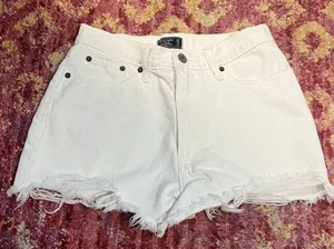Abercrombie White Jean Shorts thumbnail 1