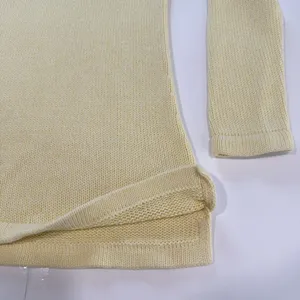 LL Bean Butter Yellow V Neck‎ Pullover Cotton Tunic Sweater Size SMALL thumbnail 5