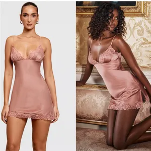 House‎ of CB 'Nia' Rose Pink Satin Lace Slip Dress NWOT Size XL thumbnail 3