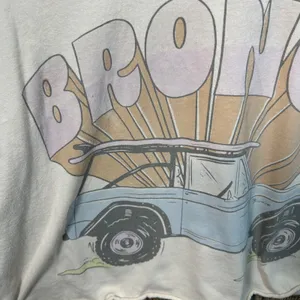 American Eagle Tan Ford Bronco Graphic Raw Hem Cropped Tee Shirt M Surf Summer thumbnail 3