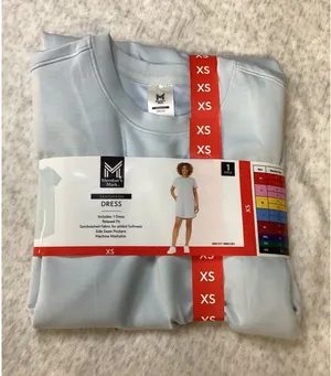 Member's Mark Womens Sandwash Dress XS Light Blue Short Sleeve Pockets New‎ thumbnail 1