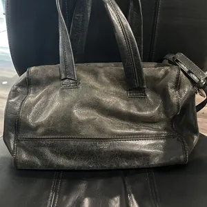 Botkier Shiny Black Leather Satchel/ Crossbody Bag thumbnail 2