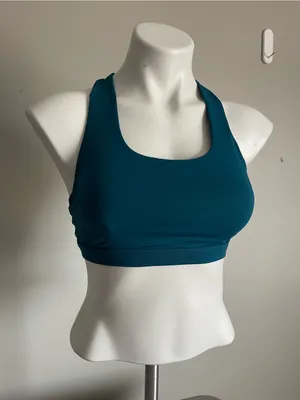 FABLETICS Teal Racerback Sports Bra Sz S thumbnail 2