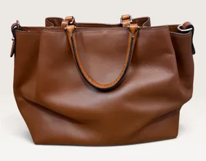 Dooney & Bourke Brown Leather Tote Bag Medium Satchel Handbag Gold Hardware thumbnail 1