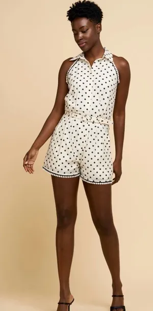 Ciebeon Ronnie Polka Dot Sleeveless Romper thumbnail 1