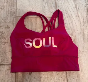 Lululemon x SoulCycle Longline Strappy Back Pink Yoga Sports Bra size 6 thumbnail 1