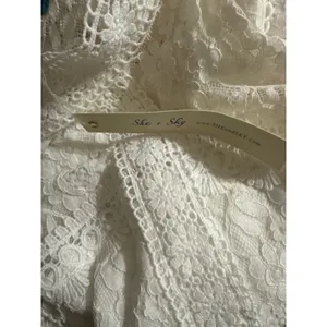 She + Sky Womens Medium White Floral Lace Mock Neck‎ Sleeveless Crop Top NEW thumbnail 8