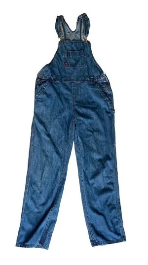 Navy blue denim overalls with a relaxed fit 🔥 thumbnail 1