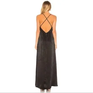Show Me Your Mumu Black Winslet Cowl Satin Maxi Dress L thumbnail 2