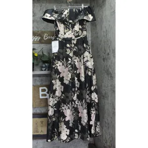 XSCAPE Womens Metallic Jacquard Off-The-Shoulder Gown 6941X Black Rose Multi 4 thumbnail 2