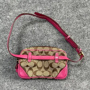 Coach Signature Hot Pink Brown Waist Pouch Belt Bag thumbnail 5