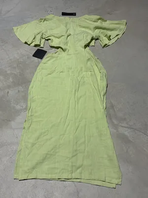 NWT Lulus summer journey Lime Green Tie-Front cutout Midi Dress small thumbnail 11