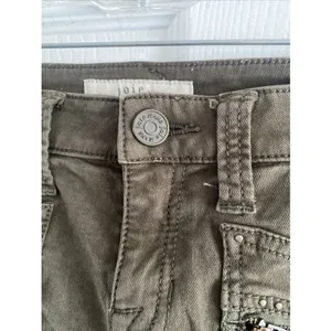 Joie Studded Cargo Skinny Pants Womens Size 23 Olive Green Edgy Moto Utility thumbnail 4