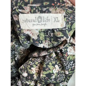 Natural Life My Favorite Cotton Top Black Flung Floral Ruffle Cotton Size XL thumbnail 5