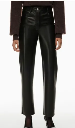 Aritzia‎ Wilfred The Melina Pant Black Vegan Leather Pants Size 8 thumbnail 1
