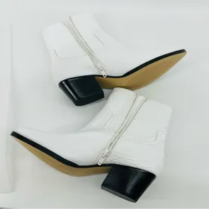 Something Navy‎ Wesley White Cowboy Booties 7.5 thumbnail 6
