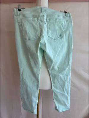 Express Jeans Cropped Legging Stella Low Rise Size 8 Mint Green thumbnail 2