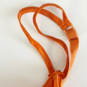 Moschino Womens Orange Heart Flocked‎ Mesh Vintage Italian Lingerie Bra Size 36B thumbnail 3