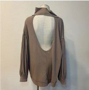 Free People We The Free Winnie Turtle Neck Cutout Ribbed Tunic Top 428 thumbnail 2