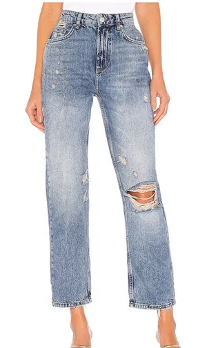 Free People We The Free Revolve Dakota Straight Leg High Waist Jean Pants‎ 28 thumbnail 1