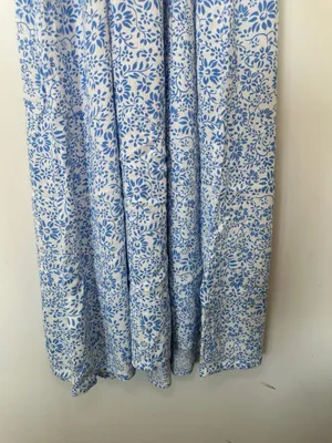 Billabong Blue and White Floral Smocked Midi Dress Size XS thumbnail 6
