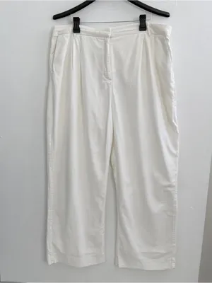 NEW Abercrombie & Fitch White Wide-Leg LINEN pants XLARGE thumbnail 2