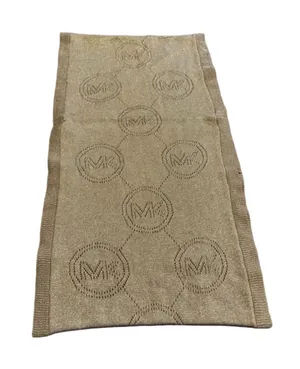 Michael Kors Gold Metallic Wool Blend Infinity Scarf, One Size thumbnail 1