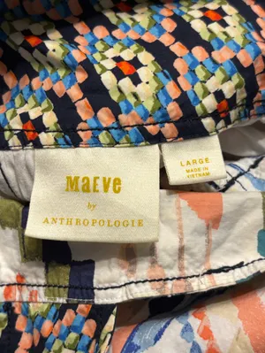Anthropologie Pastel Multi Geometric Crossback Mini Sundress size Large thumbnail 7